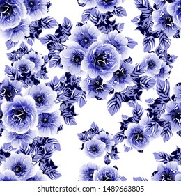 Flower print. Elegance seamless pattern.