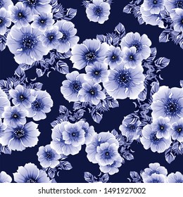 Flower print. Elegance seamless pattern.
