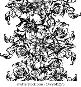 Flower print. Elegance seamless pattern.