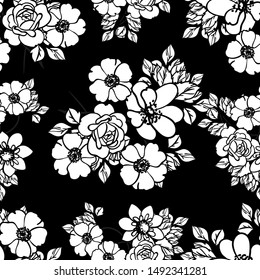 Flower print. Elegance seamless pattern.