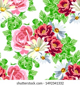 Flower print. Elegance seamless pattern.
