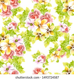 Flower print. Elegance seamless pattern.