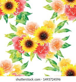 Flower print. Elegance seamless pattern.