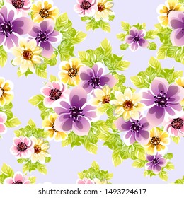 Flower print. Elegance seamless pattern.