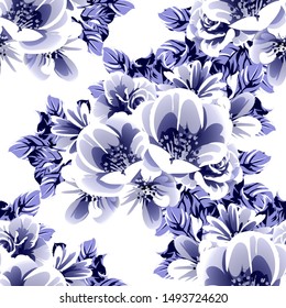 Flower print. Elegance seamless pattern.