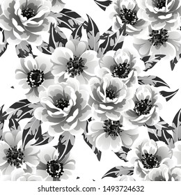 Flower print. Elegance seamless pattern.