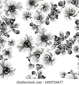 Flower print. Elegance seamless pattern.