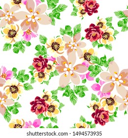 Flower print. Elegance seamless pattern.
