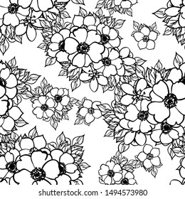 Flower print. Elegance seamless pattern.