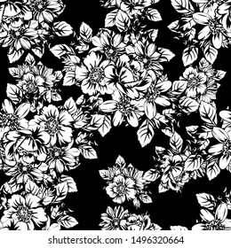 Flower print. Elegance seamless pattern.