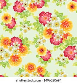 Flower print. Elegance seamless pattern.