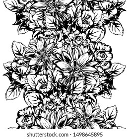 Flower print. Elegance seamless pattern.