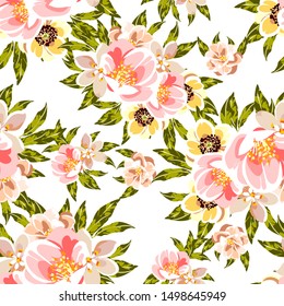 Flower print. Elegance seamless pattern.