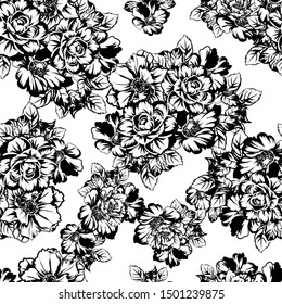Flower print. Elegance seamless pattern.