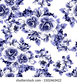Flower print. Elegance seamless pattern.