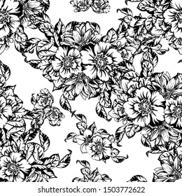 Flower print. Elegance seamless pattern.
