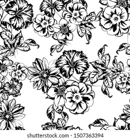 Flower print. Elegance seamless pattern.
