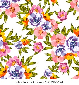 Flower print. Elegance seamless pattern.