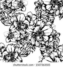 Flower print. Elegance seamless pattern.