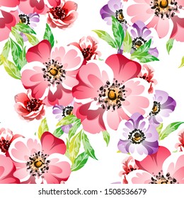 Flower print. Elegance seamless pattern.