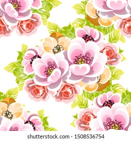 Flower print. Elegance seamless pattern.