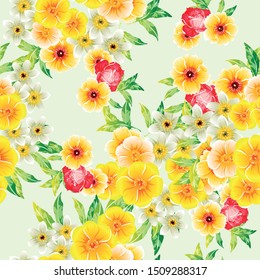 Flower print. Elegance seamless pattern.