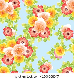 Flower print. Elegance seamless pattern.