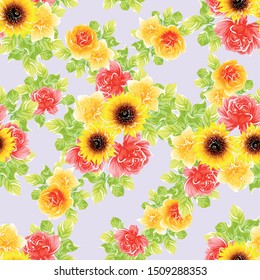 Flower print. Elegance seamless pattern.