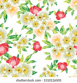 Flower print. Elegance seamless pattern.