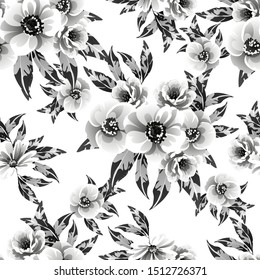 Flower print. Elegance seamless pattern.