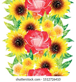 Flower print. Elegance seamless pattern.