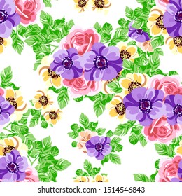 Flower print. Elegance seamless pattern.