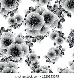 Flower print. Elegance seamless pattern.