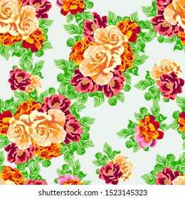 Flower print. Elegance seamless pattern.