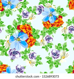 Flower print. Elegance seamless pattern.