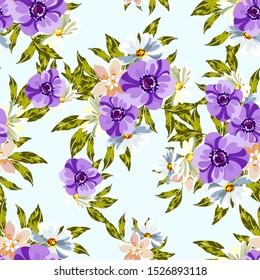 Flower print. Elegance seamless pattern.
