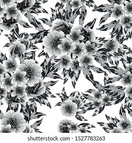 Flower print. Elegance seamless pattern.