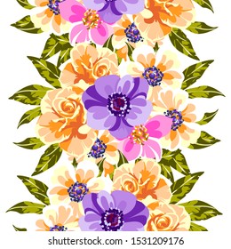 Flower print. Elegance seamless pattern.