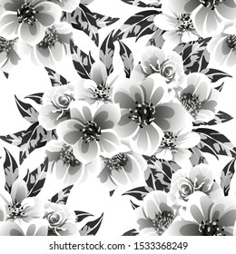 Flower print. Elegance seamless pattern.