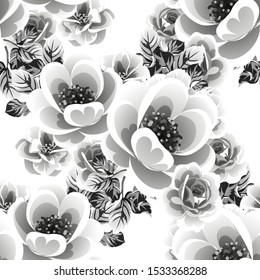 Flower print. Elegance seamless pattern.