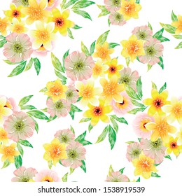 Flower print. Elegance seamless pattern.