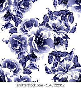 Flower print. Elegance seamless pattern.