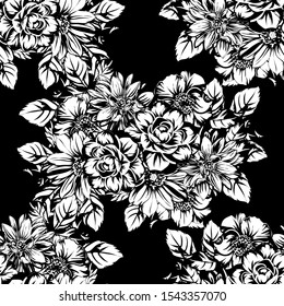 Flower print. Elegance seamless pattern.