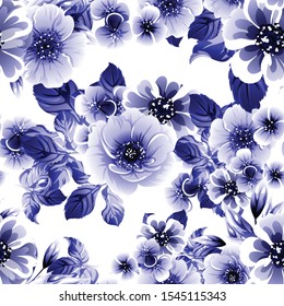 Flower print. Elegance seamless pattern.