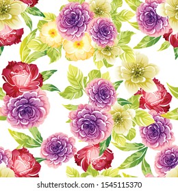 Flower print. Elegance seamless pattern.