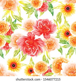 Flower print. Elegance seamless pattern.