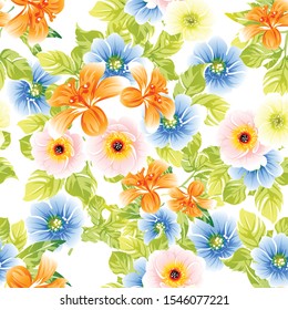 Flower print. Elegance seamless pattern.