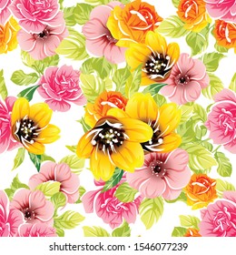 Flower print. Elegance seamless pattern.