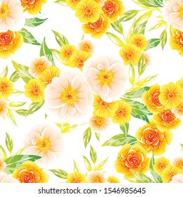 Flower print. Elegance seamless pattern.