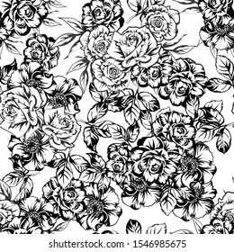 Flower print. Elegance seamless pattern.